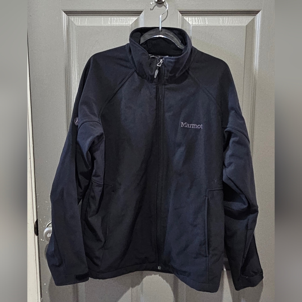 Marmot Jacket L Black Full Zip Softshell Outdoors Hiking